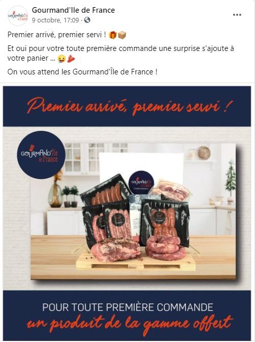 Publication Facebook Gourmand'ile de France