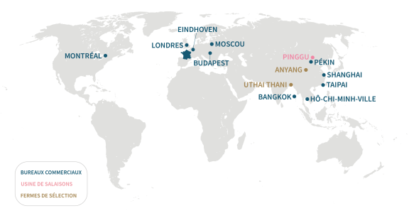 Carte coopérative Cooperl export monde 2023