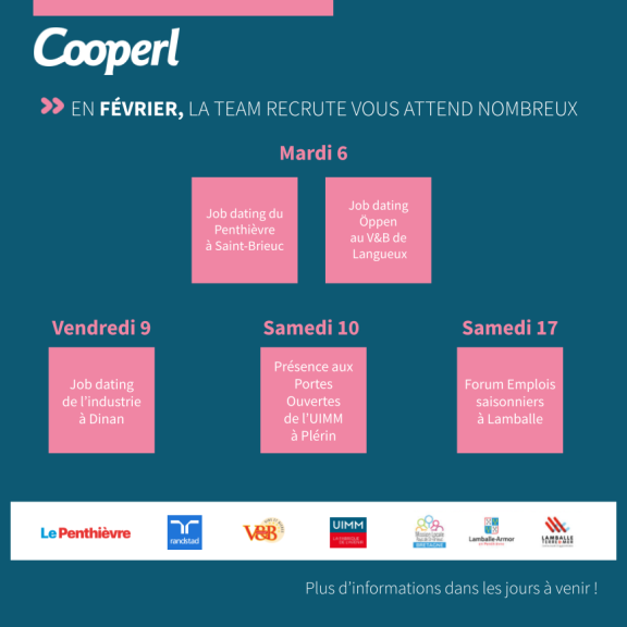 Cooperl Lamballe recrute en février 2024