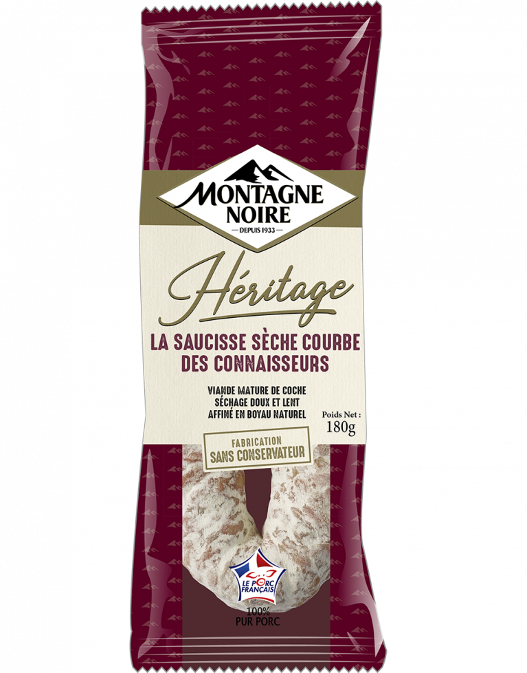 La saucisse sèche courbe de la gamme Héritage Montagne Noire, une marque de la Cooperl