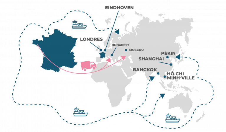 Carte du monde Cooperl à l'international en 2022